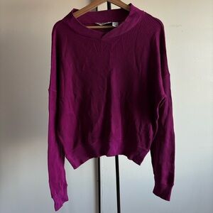 Yves Saint Laurent Fuchsia Ribbed Knit Top